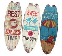 3 Pièces Panneau En Bois De Planche De Surf Home Decoration Enseigne Murale Décorative En Bois Bouda Decoration Interieure Décoration Murale Côtière Affiche Océan Bord De Mer