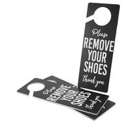 3 Pièces Panneau Suspendu pour Poignée de Porte, Noir PVC | Format 7,86x2,95 Po, Plastique Fin, Motifs Ludiques et Texte Lisible, sans Outils ni Installation
