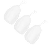 3 Pièces Paquet à Savonnette en Filet Dense avec Cordon pour Mousse | Polyester et PE Blanc, Exfoliation Douce, Maintien Stable des Pains ou Fragments, Sport, Voyage