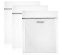 3 Pièces Paquet de Lavage en Filet Géants, Blancs | Polyester à Maille Fine, Fermeture Éclair Double Protection, Voyageurs et Petits Espaces