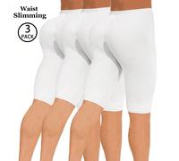3 pièces/paquet Leggings blancs moulants de mode décontractée pour femmes printemps été, shorts de cycliste Bermudas élastiques pour le sport et la fitness, shorts pour la course en extérieur et le yo