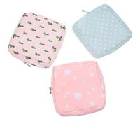3 Pièces Paquet Menstruel Pratique en Tissu Fermeture Éclair | Rangement Discret, Format Compact pour Paquet à Main, Protège Serviettes et Tampons Lors des Déplacements