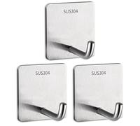3 Pièces Patere Adhesive,Accroche Serviette Salle de Bain,Crochet Cuisine,Crochet Adhesif Mural Sans Percage,Porte Peignoir Salle de Bain,Crochet Douche,pour Cuisine,Salle de Bain,Bureau,Placard