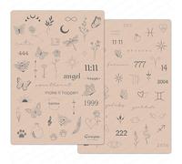 3 Pièces Peau D'entraînement Tatouage Latex Avec Plus De 80 Modèles De Pochoirs Parfaits Pour Maîtriser Les Techniques Essentielles Du Petit Tatouage (Rose)