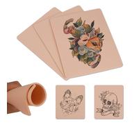 3 Pièces Peau Synthétique Tatouage 3mm, TONBAO Fausse Peau Tatouage 19 x 14 cm Fake Skin Tattoo pour Débutants et Artistes Expérimentés