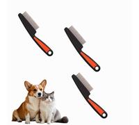 3 Pièces,Peigne Anti-Puces pour Chat et Chien, Acier Inoxydable, Toilettage Animaux