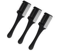 3 Pièces Peigne de Coupe Cheveux Double Face, Noir | ABS et Acier Inoxydable, Coupe à Domicile, pour Cheveux Courts, Usage Entre Deux Rendez