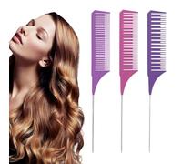 3 Pièces Peigne de Surbrillance pour Cheveux, Meches et Balayage, Coiffeur Professionnel Antistatique, Peigne à Queue pour Salon Coiffure, Mélanger et Colorer Pour Hommes et Femmes