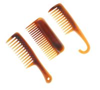 3 Pièces Peigne Démêlant à Larges Dents Marron en PP | Accessoire Coiffure, Usage Familial ou Expert, Manche Droit, Confort du Cuir Chevelu, Entretien Quotidien Style Aléatoire