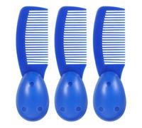 3 Pièces Peigne Démêlant à Poignée Boule en Plastique Bleu | Prise Ergonomique Confortable, Lisse les Mèches, Usage en Prison et Centres de Réhabilitation, pour Hommes et Femmes