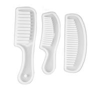 3 pièces peigne moules en silicone translucide à dents larges peigne à cheveux moules ensemble pour bricolage coiffure outils de coiffure pour la fabrication artisanale décoration