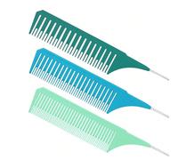 3 pièces Peignes de coloration capillaire en plastique filetés antidérapants avec embout en acier, brosses professionnelles de salon résistantes à la chaleur élevée pour la coloration des cheveux, acc