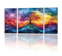 3 Pièces Peinture Numero Adulte, Abstrait Arbre Peinture par Numéro, avec Pinceaux Bricolage Peintures Kits, Loisir Creatif Débutants, Décoration Murale de la Maison 30x60cm (Sans Cadre) y1s-622