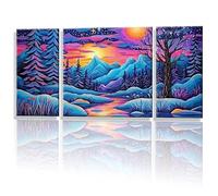 3 Pièces Peinture Numero Adulte, Abstrait Forêt Peinture par Numéro, avec Pinceaux Bricolage Peintures Kits, Loisir Creatif Débutants, Décoration Murale de la Maison 30x60cm (Sans Cadre) y1s-662