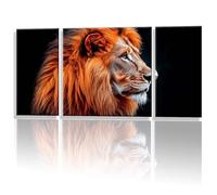 3 Pièces Peinture Numero Adulte, Animal Lion Peinture par Numéro, avec 3- Pinceaux Bricolage Peintures Kits, Loisir Creatif Débutants, Décoration Murale de la Maison 30x60cm (Sans Cadre) y1s-676