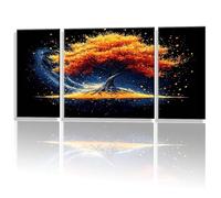 3 Pièces Peinture Numero Adulte, Arbre Rêve Peinture par Numéro, avec 3- Pinceaux Bricolage Peintures Kits, Loisir Creatif Débutants, Décoration Murale de la Maison 30x60cm (Sans Cadre) y1s-713