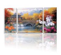 3 Pièces Peinture Numero Adulte, Automne Lac Peinture par Numéro, avec 3- Pinceaux Bricolage Peintures Kits, Loisir Creatif Débutants, Décoration Murale de la Maison 30x60cm (Sans Cadre) y1s-670