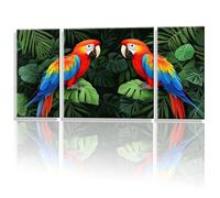 3 Pièces Peinture Numero Adulte, Couleur Perroquet Peinture par Numéro, avec Pinceaux Bricolage Peintures Kits, Loisir Creatif Débutants, Décoration Murale de la Maison 30x60cm (Sans Cadre) y1s-643