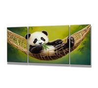 3 Pièces Peinture Numero Adulte - DIY Animal Peinture par Numero Adultes, Inclure Acrylique et Pinceau, Loisirs Activités Numéro D'art Artisanales Paint by Numbers, Panda ( 80x160cm Sans Cadre ) 0q-73