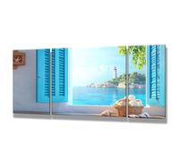 3 Pièces Peinture Numero Adulte - DIY Phare Peinture par Numero Adultes, Inclure Acrylique et Pinceau, Loisirs Activités Numéro D'art Artisanales Paint by Numbers, Fenêtre, 60x120cm Sans Cadre 0q-16