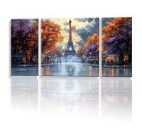 3 Pièces Peinture Numero Adulte, Ville Tour fer Peinture par Numéro, avec Pinceaux Bricolage Peintures Kits, Loisir Creatif Débutants, Décoration Murale de la Maison 30x60cm (Sans Cadre) y1s-595