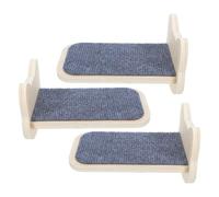 3 Pièces Perchoir Mural pour Chat, Escalade Modulable, Bois Kaki | Usage Intérieur, pour Chat et Chaton, Finition Résistante aux Griffures, Structure à Points D’appui Multiples