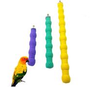 3 pièces Perchoir Perroquet, Oiseau Perchoir Ciment, Oiseaux Perches Perroquet Stand pour Cage 10cm,16cm,26cm Couleur aléatoire