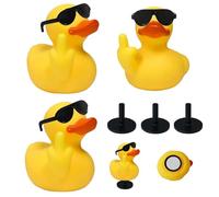 3 pièces Petit Canard en Caoutchouc Jaune avec Lunettes de Soleil,Tableau de Bord de Voiture Canard Jaune Décorations,Petits Canard Caoutchouc,Convient pour décorer le tableau de bord,la salle de bain