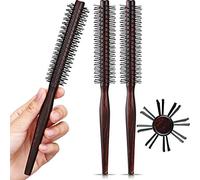 3 Pièces Petite Brosse Ronde pour Cheveux Courts, 1 Pouce Brosse à Cheveux Coiffante pour Cheveux de Lutin, Poils en Nylon à Rouleau Quiff pour Frange, Cheveux Fins, Cheveux Fins, Curling