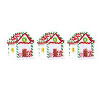 3 Pièces Petite Cabane Décorative de Noël en Argile Polymère Blanche | Style Charmant, pour Table, Étagère et Bibliothèque, Ambiance Festive, Léger