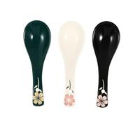 3 Pièces Petite Cuillère à Soupe en Céramique Peinte à Main | Surface Lisse, Moulage Monobloc, Finition Soignée, Usage Cuisine Table, pour Miel et Céréales