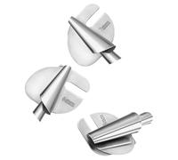 3 Pièces Pied Ourleur Métallique, Guide de Bord Précis | Acier Inoxydable Argenté, Surface Lisse aux Coins Arrondis, Finition Régulière des Ourlets sur Tissus Légers, Patchwork