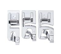 3 Pièces Pied Presseur Ourlet Roulé en Métal Argenté | Installation Rapide, Ourlets Nets et Étroits, Couture Maison et Loisirs Créatifs, pour Débutants et Anciens Modèles