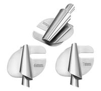 3 Pièces Pied Presseur Ourleur Roulé en Métal Argenté | Acier Inoxydable, Installation Facile, Largeur de Couture Régulière, Surface Lisse, Coins Arrondis, pour Ourlets