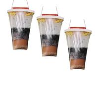 3 Pièces Piege a Mouche Interieur Exterieur Kit, Red Top Fly Traps, Transparent Recharge Piege a Mouche, pour Les Mouches des Fruits, Attraper Les Mouches