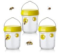 3 Pièces Piege Guepes Et Frelons Exterieur,Piège à Mouches,Piège à Mouches Réutilisable, Tueur De Guêpes Extérieur, Tueur De Guêpes,Piege Moustique, Mouche