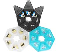 3 Pièces Pilulier Semainier 7 Jours,Pilulier Semaine Avec 7 Compartiments,Pilulier De Poche,Boite Medicaments,Rangement Medicament Par Jour Portable Facile À Ouvrir