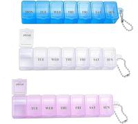 3 Pièces Pilulier Semainier Petit Format, Boite Rangement Medicament Semaine, Boite À Médicaments Portable, Distributeur De Médicaments Pour Huiles De Poisson, Support De Vitamines Et Suppléments