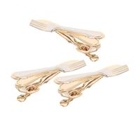 3 Pièces Pince à Cravate Motif Couverts Vintage 5 CM | Grip Anti-glisse Respectueux des Tissus, Surface Mate Résistante aux Rayures, pour Mariages et Événements Professionnels