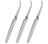 3 Pièces Pince à Épiler en Acier Inoxydable pour Nail Art, Clips X | Fixation Sûre des Pointes, Aide à Former le Gel Polyvalent, Argenté, pour Décorations et Faux Ongles