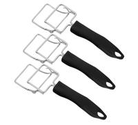 3 Pièces Pince à Plat Chaud Antidérapante pour Plaques et Fours Grille | Poignée Texturée en Acier Inoxydable Noir, Manipulation sans Brûlure, Adaptée aux Bacs Carrés et Supports de Cuisson