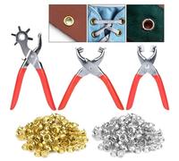 3 PièCes Pince à PoinçOnner Kit, Eiflayn 6 Tailles Pince Perforatrice,Pince à Oeillets Avec 100 Oeillets Pince à Oeillets,Pince à Boutons Pression Avec 25 Boutons Pour Ceintures,Pour Courroies,Montres