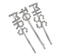 3 Pièces Pince à Rhinestone Clips Simples Forme de Lettres Élégantes pour Mariages et Événements Spéciaux