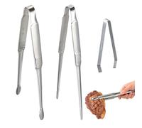 3 Pièces Pince Cuisine Inox, Pincette à Arêtes en Acier Inoxydable, Pinces à Barbecue Ustensiles Professionnelle, Pointe Dentée Précise pour Griller et Cuire, 27.5 cm *2 + 11.5 cm *1