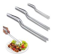 3 Pièces Pince de Cuisine,Pince Fine Inox,Pinces de Cuisine en acier Inoxydable,Ensemble de Pinces de Cuisson14/20/23cm,Pinces de Précision pour Multifonctions avec Pointe Courbée