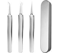 3 Pièces Pince Point Noir,Tire Comedon A Epiler Professionnelle,Points Noirs Lot De Precision Pinces Enleveur Nez Noir Pointe Outil,Précision Removal Brucelle Sourcil Et Cils,Pour Visage Les[Z1941]