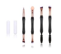 3 Pièces Pinceau de Maquillage Professionnel Double Usage, Noir | Poils en Nylon, Surface Lisse, Design Confortable et Sûr, pour Femmes, Kit de Trois Pièces