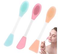 3 Pièces Pinceaux Masque Visage, Pinceau Masque Applicateur Avec Pointe en Silicone Souple, Couvre Parfaitement le Visage, Convient Masque Pour Les yeux,Crème, Argile