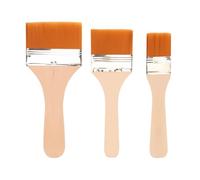 3 Pièces Pinceaux Peinture, 3 cm 5.6 cm 7 cm Set de Pinceaux Plats avec Manche en Bois Acrylique pour Meubles Mur Pinceau Plat pour Vitrifier ou Vernir Spalter Lasure Taille Huiles Peintures Murales