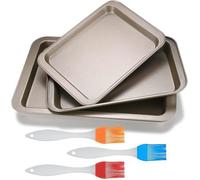 3 Pièces Plaque à Four Universelle, Plaque de Cuisson en Acier au Carbone, Feuille de Plateau de Four, Plaque Patissiere